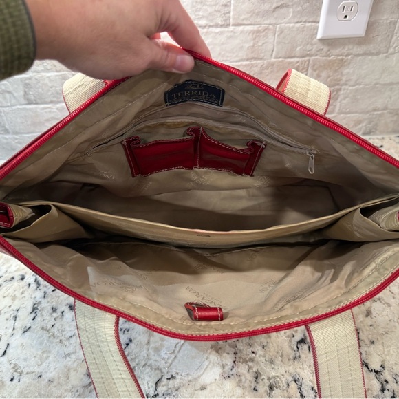 Terrida Tangaroa GUC Red Italian Leather Tote - Picture 6 of 9